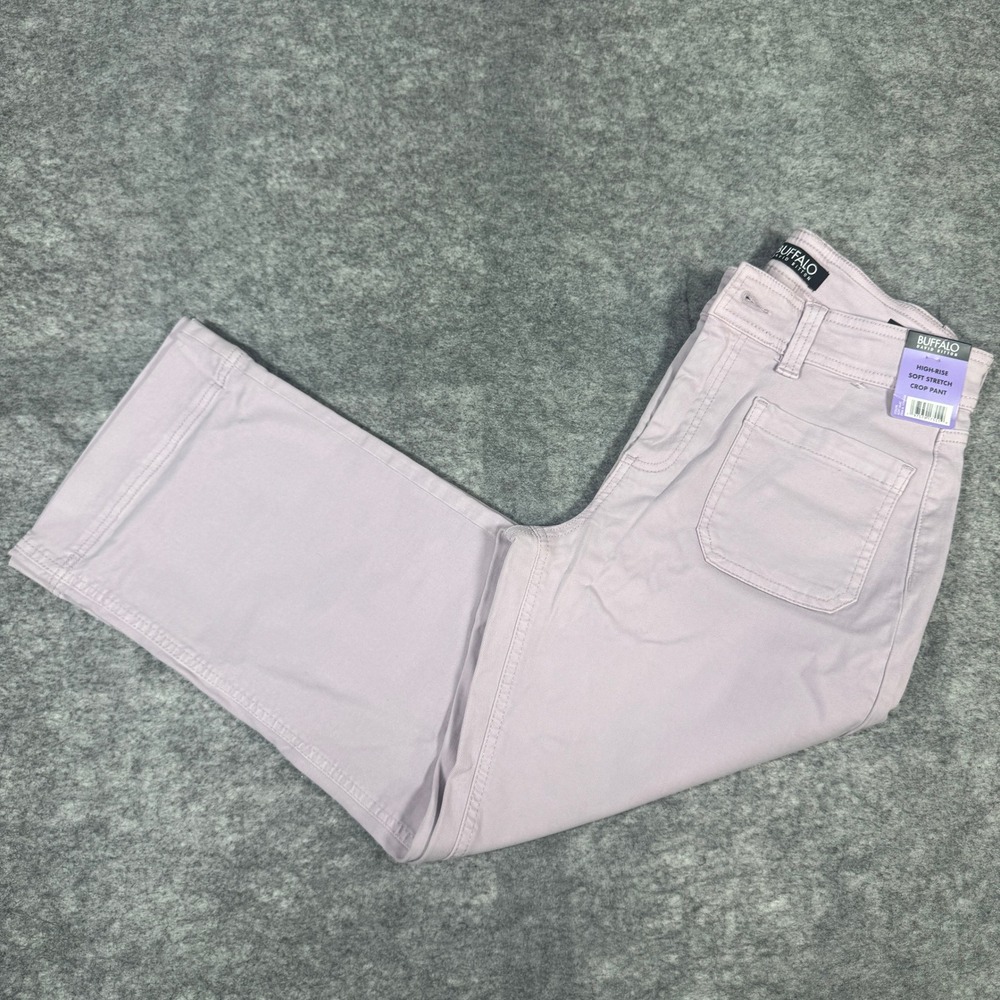Buffalo David Bitton Brigette High Rise Soft Stretch Crop Pant Lilac 4/27 NEW